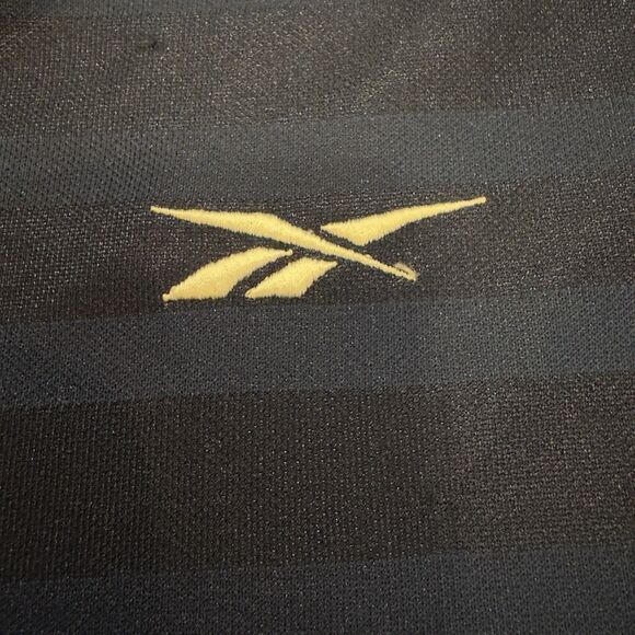 Vintage 90s REEBOK Jersey Shirt Sz L Active Performance USA 90s Blue Striped - Picture 9 of 9